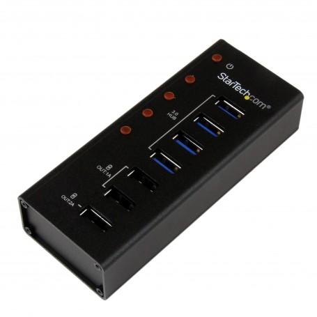 StarTech.com Hub USB 3.0 alimentato a 4 porte con 3 porte di ricarica USB dedicate (2 x 1A e 1 x 2A) - Box esterno  (ST4300U3C3)