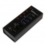StarTech.com Hub USB 3.0 alimentato a 4 porte con 3 porte di ricarica USB dedicate (2 x 1A e 1 x 2A) - Box esterno  (ST4300U3C3)