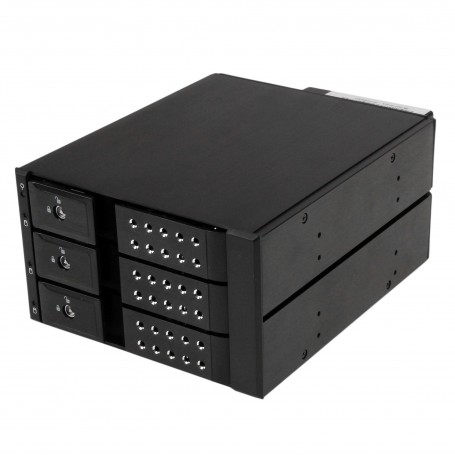 StarTech.com Scheda backplane per rack portatili hot-swap trayless in alluminio 3 alloggiamenti per SAS II/SATA I (HSB3SATSASBA)