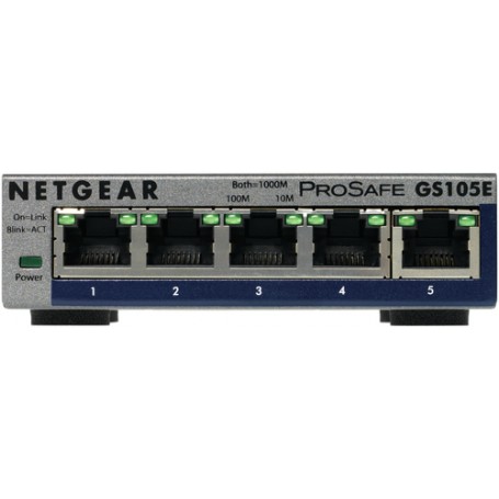 Netgear GS105E-200PES switch di rete Gestito L2/L3 Gigabit Ethernet (10/100/1000) Grigio (GS105E-200PES)