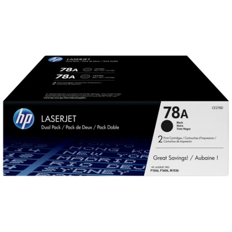 HP Confezione da 2 cartucce originali di Toner nero LaserJet 78A (CE278AD)