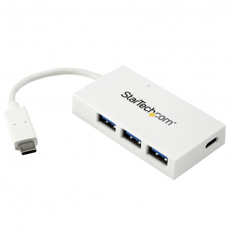StarTech.com Hub USB-C a 4 porte USB 3.0 - Perno e Concentratore USB Tipo C con 1x USB-C e 3x USB-A - Bianco (HB30C3A1CFBW)