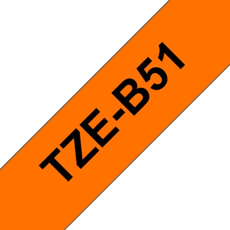 Brother TZe-B51 nastro per etichettatrice Nero su arancione fluorescente (TZEB51)