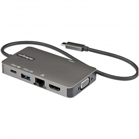 StarTech.com Adattatore multiporta USB-C a HDMI 4K 30 Hz o VGA 1080p - Convertitore USB C con HUB USB a 3 porte e  (DKT30CHVPD2)