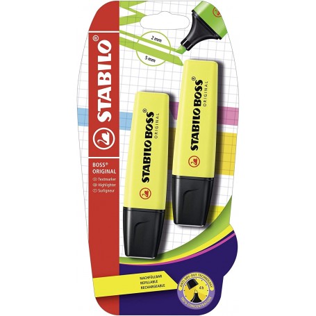 STABILO Evidenziatore - BOSS ORIGINAL - Pack da 2 - Giallo (B-10422-10)