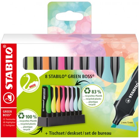 STABILO GREEN BOSS Pastel evidenziatore 8 pz Punta conica Multicolore (6070/08-5)
