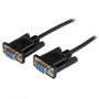 StarTech.com Cavo Seriale RS232 / DB9 Null Modem da 2m - nero Femmina/Femmina (SCNM9FF2MBK)
