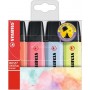 STABILO Evidenziatore - BOSS ORIGINAL Pastel - Astuccio da 4 - Rosso Corallo, Fior di Ciliegio, Azzurro Nuvola, Lime (70/4-3)