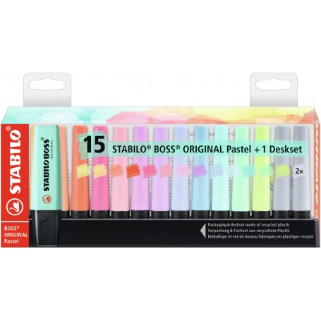 STABILO BOSS Original evidenziatore 15 pz Punta smussata Multicolore (7015-02-5)