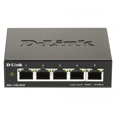 D-Link DGS-1100-05V2 switch di rete Gestito Gigabit Ethernet (10/100/1000) Nero (DGS-1100-05V2)