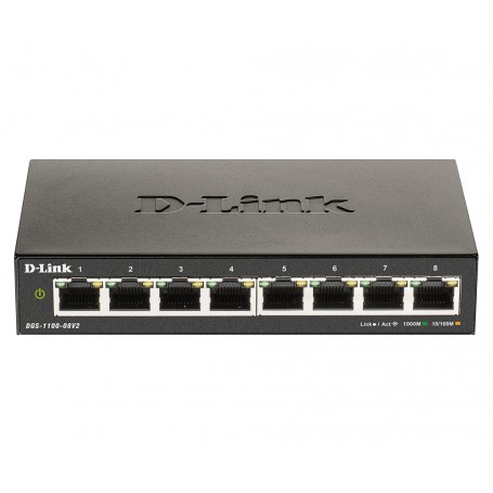 D-Link DGS-1100-08V2 switch di rete Gestito Gigabit Ethernet (10/100/1000) Nero (DGS-1100-08V2)