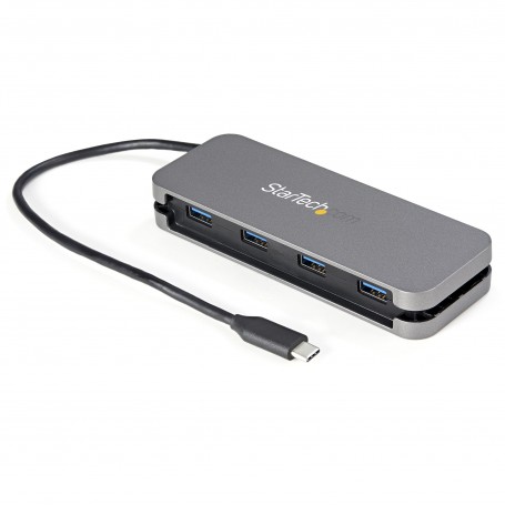 StarTech.com HB30CM4AB hub di interfaccia USB 3.2 Gen 1 (3.1 Gen 1) Type-C 5000 Mbit/s Nero, Grigio (HB30CM4AB)