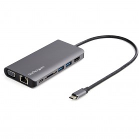 StarTech.com Adattatore multiporta USB C - Mini dock da viaggio USB-C con HDMI 4K o VGA 1080p - Hub USB 3.0 3x, S (DKT30CHVAUSP)