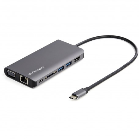 StarTech.com Adattatore multiporta USB C - Mini dock da viaggio USB-C con HDMI 4K o VGA 1080p - Hub USB 3.0 3x, S (DKT30CHVAUSP)