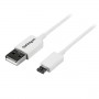 StarTech.com Cavo micro USB bianco 2 m - A a Micro B (USBPAUB2MW)