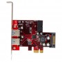 StarTech.com Scheda Espansione PCI Express USB 3.0 a 4 porte - 2 interne, 2 esterne - Adattatore PCIe alimentato S (PEXUSB3S2EI)