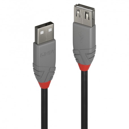 Lindy 36703 cavo USB 2 m USB 2.0 USB A Nero, Grigio (36703)