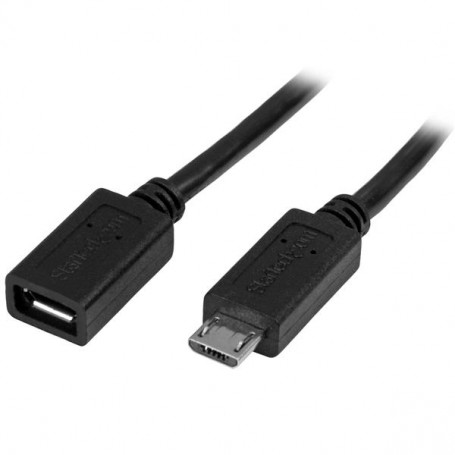 StarTech.com Cavo prolunga Micro USB maschio a femmina - Cavo di estensione micro-USB di 50cm - Nero (USBUBEXT50CM)