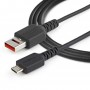 StarTech.com Cavo di ricarica Micro USB sicuro da 1 m - Cavo di sola alimentazione da USB-A a Micro USB con blocco  (USBSCHAU1M)