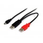 StarTech.com Cavo a doppia alimentazione per disco rigido esterno HDD a splitter Y - cavo USB A a mini B da 1,8m (USB2HABMY6)
