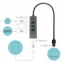 i-tec Metal U3HUBMETAL403 hub di interfaccia USB 3.2 Gen 1 (3.1 Gen 1) Type-A 5000 Mbit/s Grigio (U3HUBMETAL403)