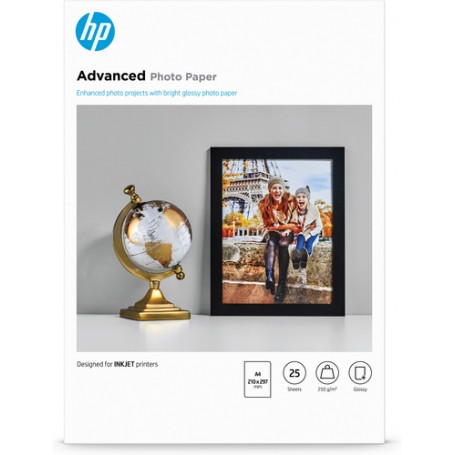 HP Carta fotografica lucida Advanced Photo Paper-25 fogli/A4/210 x 297 mm (Q5456A)