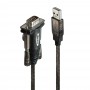Lindy 42855 cavo seriale Grigio, Trasparente 1,5 m USB tipo A DB-9 (42855)