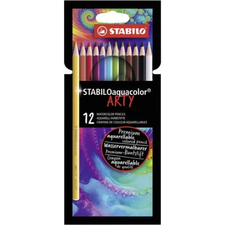 STABILO Matita colorata acquarellabile - STABILOaquacolor - ARTYLine- Astuccio da 12 - Colori assortiti (1612/1-20)