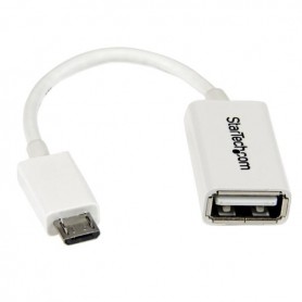 StarTech.com Cavo Adattatore micro USB a USB femmina OTG da viaggio 12cm M/F - Bianco (UUSBOTGW)