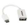 StarTech.com Cavo Adattatore micro USB a USB femmina OTG da viaggio 12cm M/F - Bianco (UUSBOTGW)