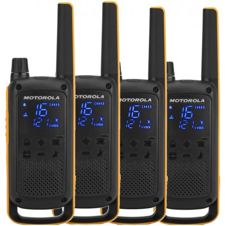 Motorola Talkabout T82 Extreme Quad Pack ricetrasmittente 16 canali Nero, Arancione (59T82EXQUADPACK)