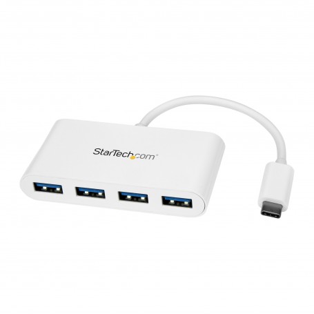 StarTech.com Hub USB-C a 4 porte USB 3.0 - USB-C a 4x USB-A - Alimentato via bus - Bianco (HB30C4ABW)