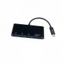 V7 Adaptador USB negro con conector USB-C macho a 3 hembras: USB 3.0 A Micro SD SD/MMC (V7UC3U-HUB-BLK-1E)