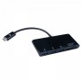 V7 Adaptador USB negro con conector USB-C macho a 3 hembras: USB 3.0 A Micro SD SD/MMC (V7UC3U-HUB-BLK-1E)