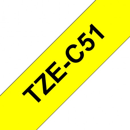 Brother TZe-C51 nastro per etichettatrice Nero su giallo fluorescente (TZEC51)