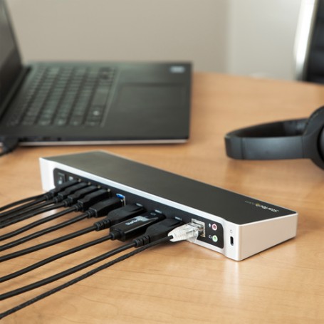 StarTech.com Docking Station replicatore di porte Universale per 3 portatili - video triplo - USB 3.0 (USB3DOCKH2DP)