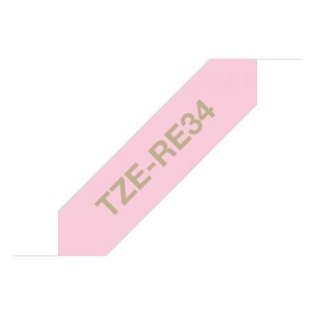 Brother TZE-RE34 nastro per etichettatrice Oro su rosa (TZERE34)