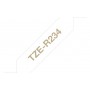 Brother TZE-R234 nastro per etichettatrice Oro su bianco (TZERN34)