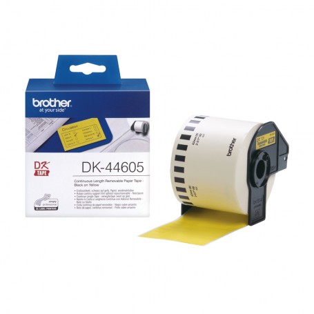 Brother DK-44605 Continuous Removable Yellow Paper Tape (62mm) Giallo (DK44605)