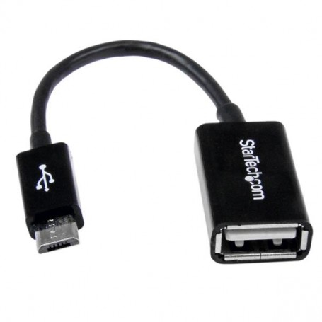 StarTech.com Cavo Adattatore micro USB a USB femmina OTG da viaggio 12cm M/F - Nero (UUSBOTG)