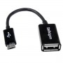 StarTech.com Cavo Adattatore micro USB a USB femmina OTG da viaggio 12cm M/F - Nero (UUSBOTG)