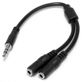 StarTech.com Cavo splitter stereo slim - Maschio 3,5 mm a 2 femmina 3,5 mm (MUY1MFFS)