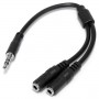 StarTech.com Cavo splitter stereo slim - Maschio 3,5 mm a 2 femmina 3,5 mm (MUY1MFFS)
