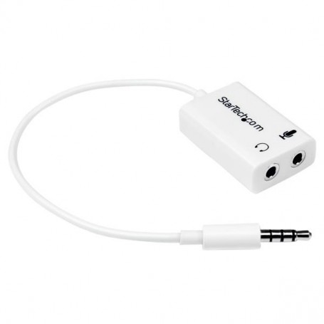 StarTech.com Adattatore auricolare / cuffie da 4 posizioni da 3,5 mm a 2 da 3 posizioni da 3,5 mm M/F - bianco (MUYHSMFFADW)