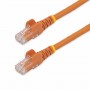 StarTech.com Cavo patch antigroviglio UTP RJ45 Cat6 Gigabit 3 m arancione - Cavo patch 3 m (N6PATC3MOR)