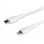 StarTech.com Cavo durevole da USB-C a Lightning da 2m bianco - Cavo di alimentazione/sincronizzazione in Fibra ar (RUSBCLTMM2MW)