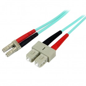 StarTech.com Cavo patch duplex LSZH fibra multimod. 50/125 2 m 10 Gb Aqua LC-SC (A50FBLCSC2)
