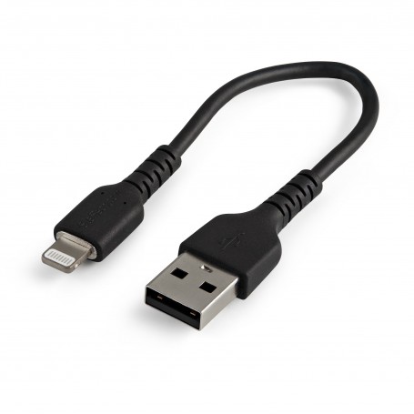 StarTech.com Cavo da USB-A a Lightning da 15cm nero - Robusto e resistente cavo di alimentazione/sincronizzazion (RUSBLTMM15CMB)