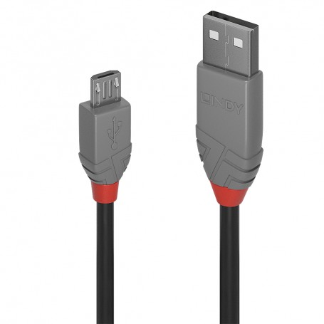 Lindy 36732 cavo USB 1 m USB 2.0 USB A Micro-USB B Nero, Grigio (36732)