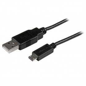 StarTech.com Cavo di sincronizzazione e di ricarica USB a Micro USB - Cavetto slim per Smartphone e Tablet A a Mi (USBAUB50CMBK)